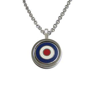 Bordered Roundel Design Pendant Necklace